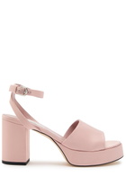 Toteme 90 Satin Platform Sandals Beige
