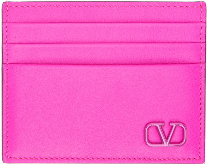 Photo: Valentino Garavani Pink VLogo Card Holder