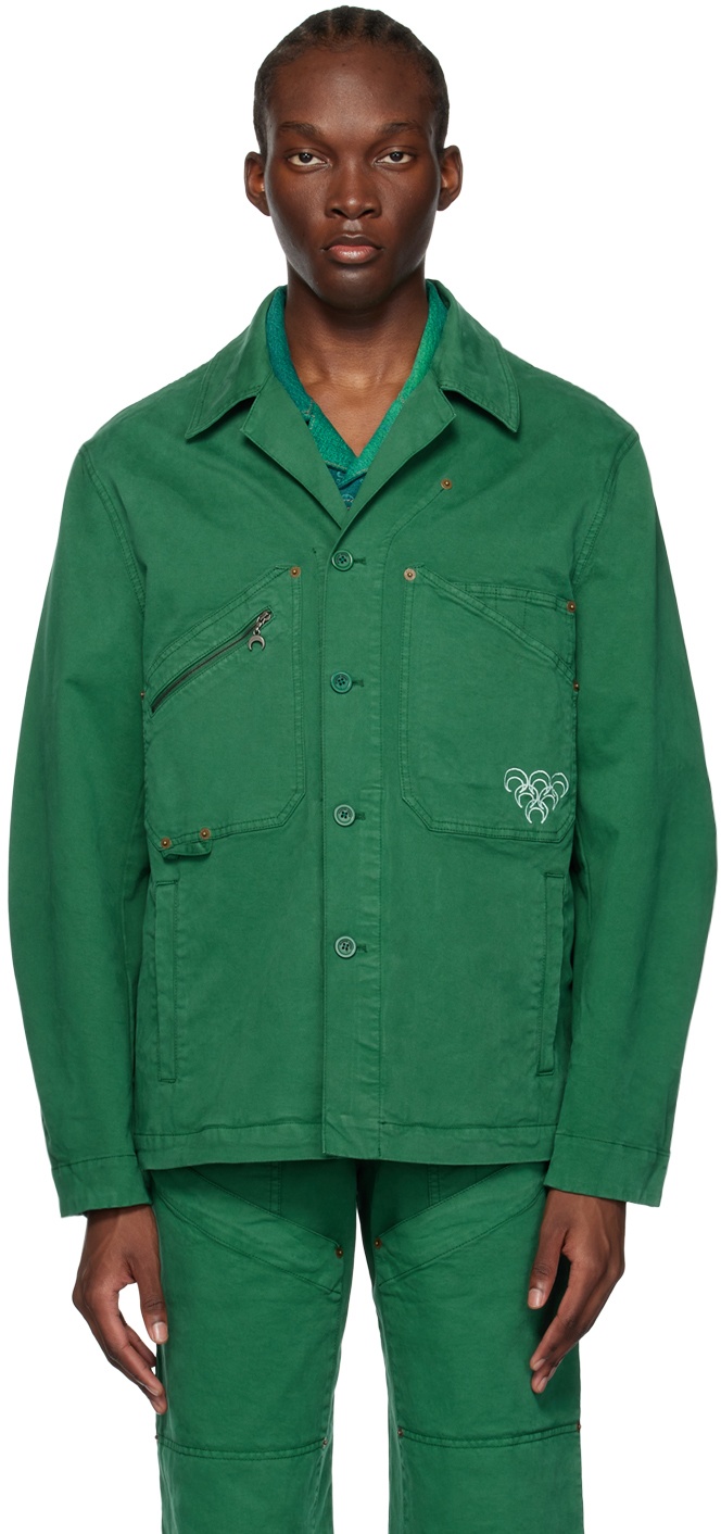 Marine Serre Green Workwear Jacket Marine Serre