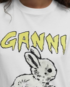Ganni Basic Jersey Bunny Relaxed T Shirt White - Womens - Shortsleeves