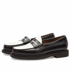Bass Weejuns Men's Larson Step Loafer in Black/White Leather