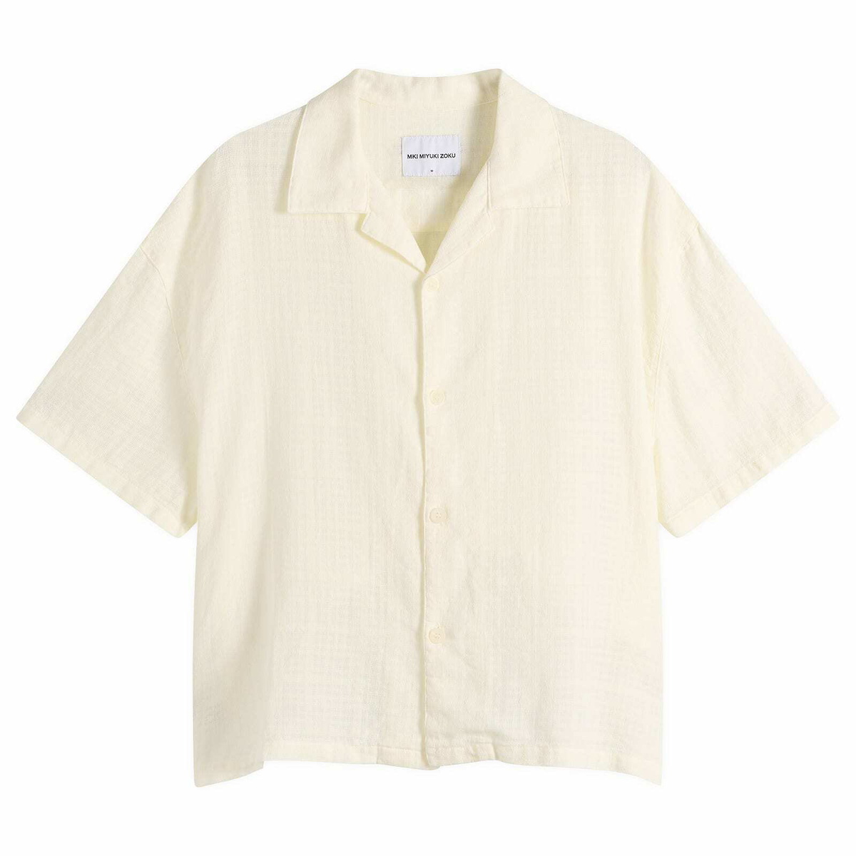 MKI Men's Loose Weave Check Vacation Shirt in Bone