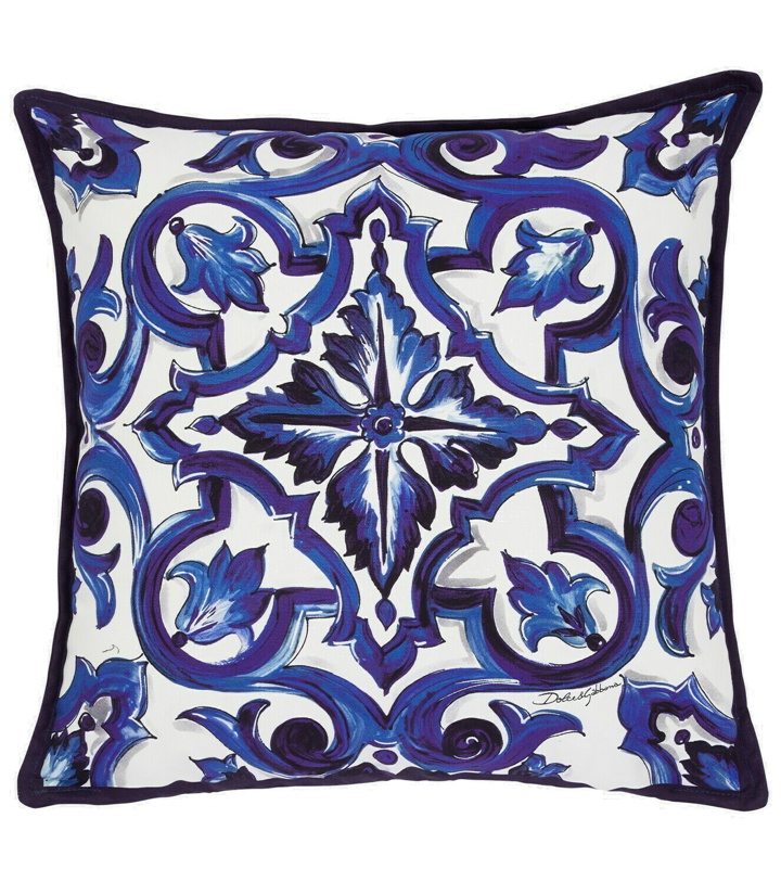 Photo: Dolce&Gabbana Casa - Blu Mediterraneo Small canvas cushion