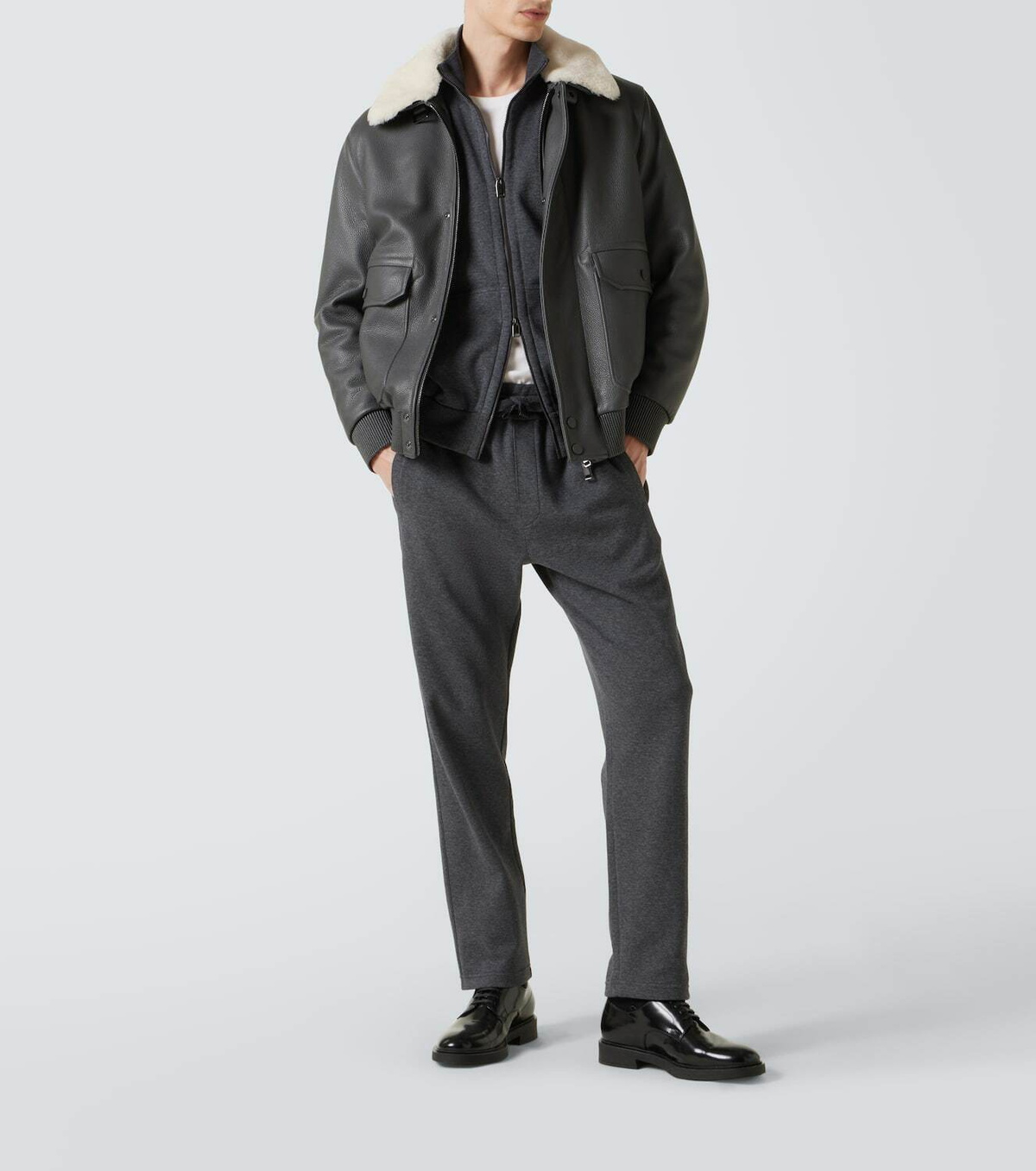 Brioni Cotton-blend zip-up sweatshirt