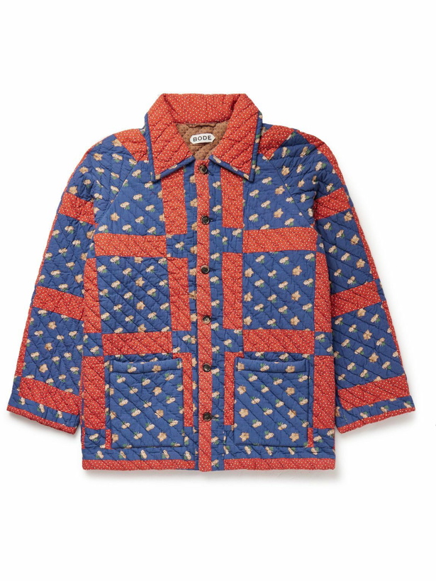 Photo: BODE - Sheepfold Quilted Padded Printed Cotton Jacket - Blue