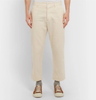 YMC - Slim-Fit Cotton and Linen-Blend Trousers - Ecru