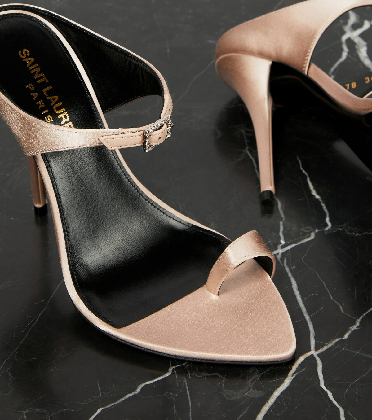 サンダル・ミュール SAINT LAURENT SATIN HEEL MULES Saint Laurent Opyum Mules in Satin Crepe | Saks Fifth Avenue