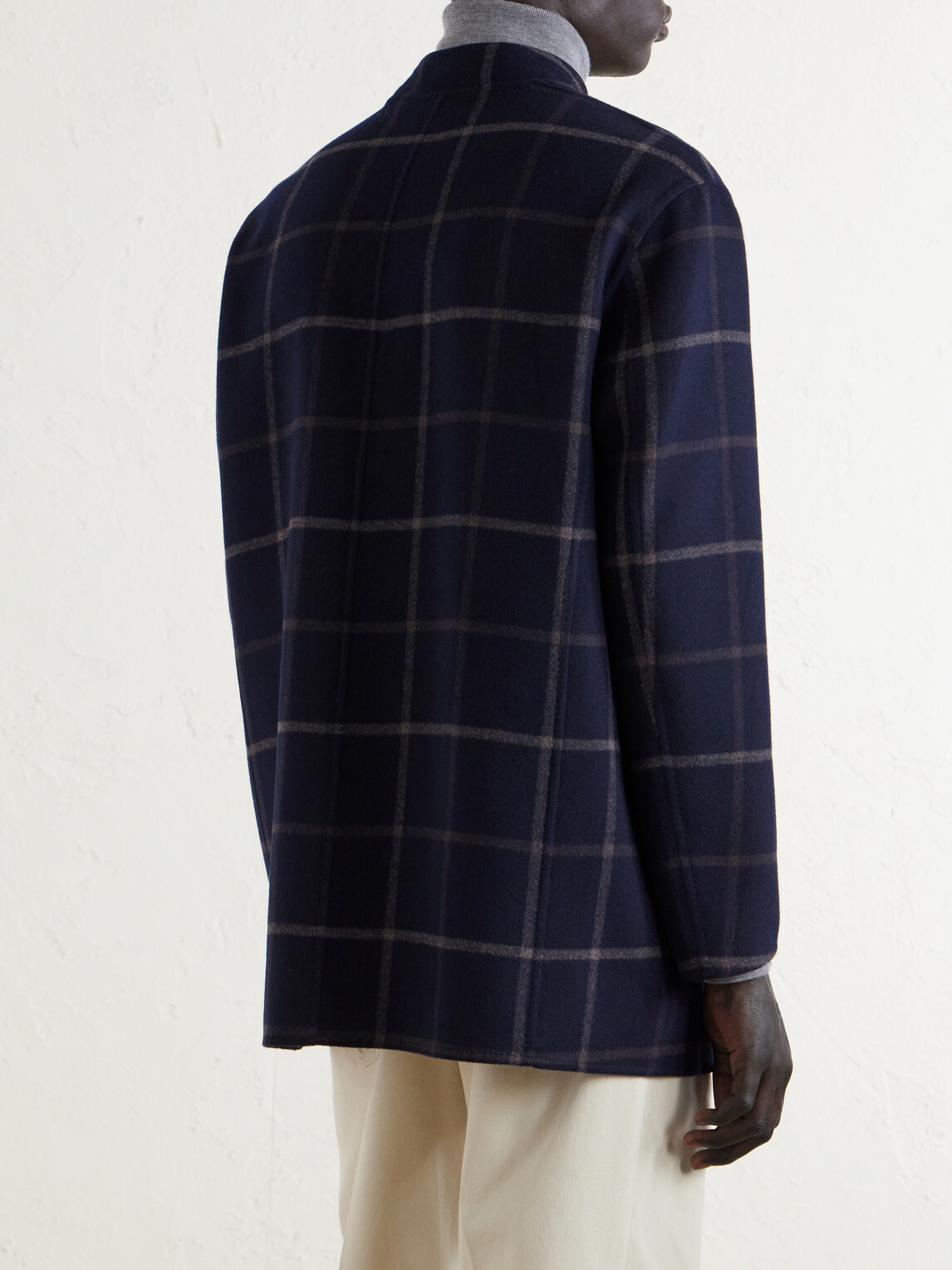 Dunhill - Checked Wool-Blend Coat - Blue