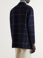 Dunhill - Checked Wool-Blend Coat - Blue