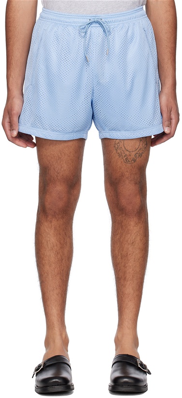 Photo: Second/Layer Blue Drawstring Shorts