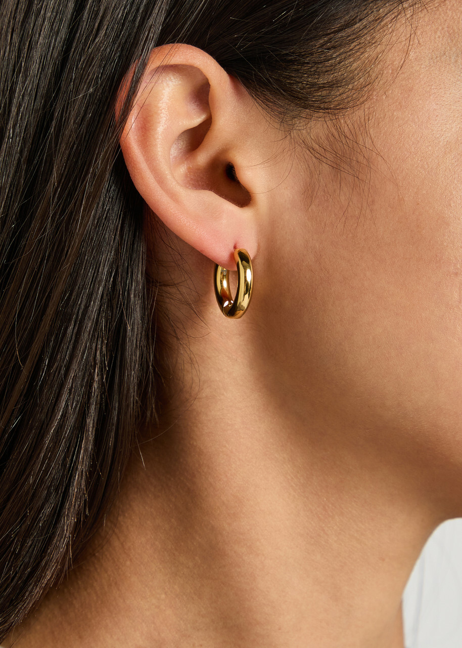 Timeless Pearly Mismatched 24kt Gold-plated Hoop Earrings - One Size