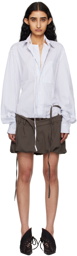 Ottolinger White & Brown Shirt Minidress