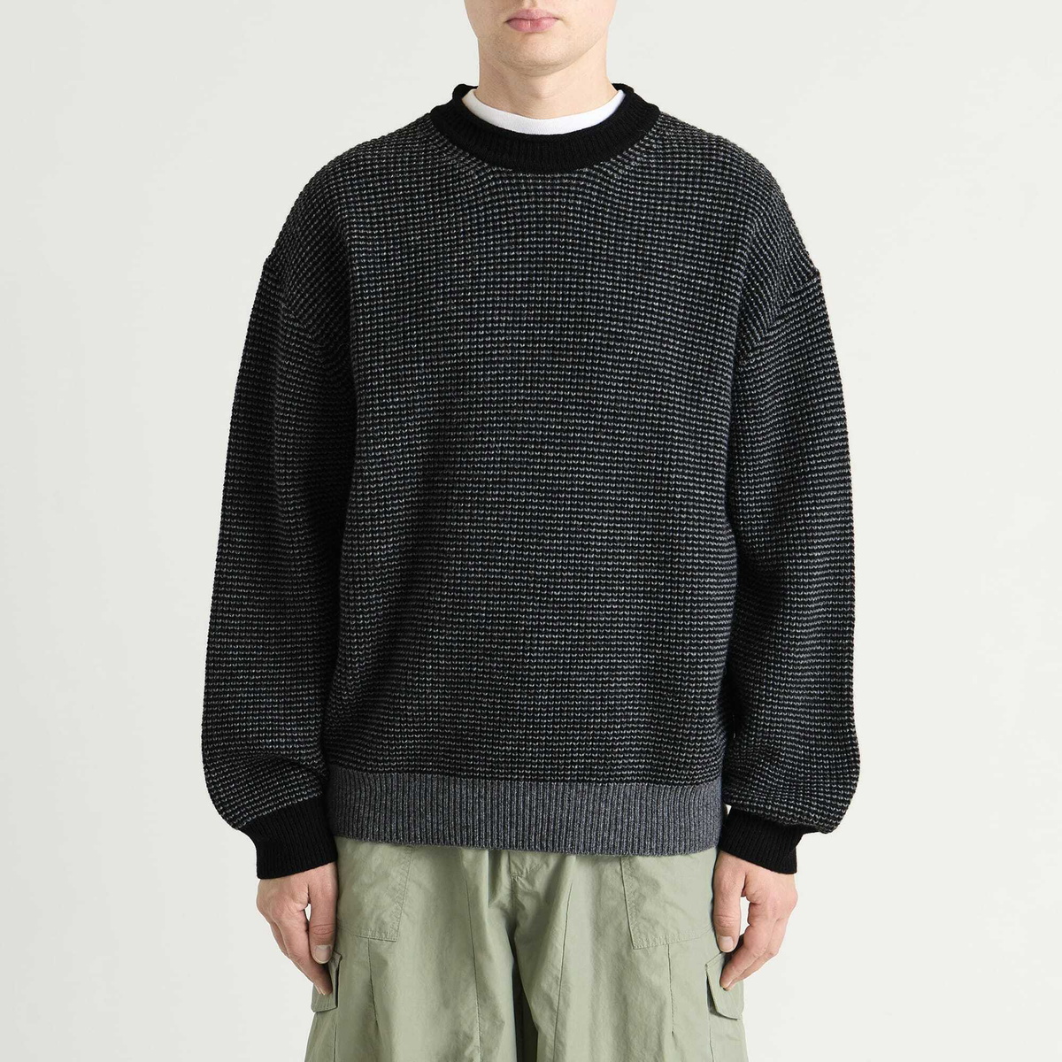 FrizmWORKS Men's Rollneck Ringer Knit in Black