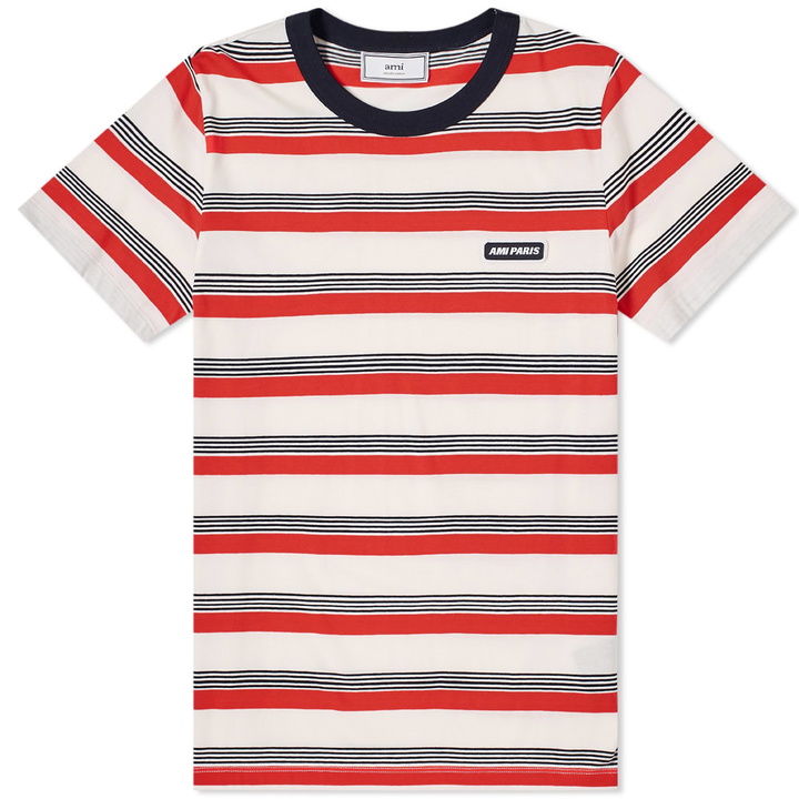 Photo: AMI Striped Paris Logo Tee