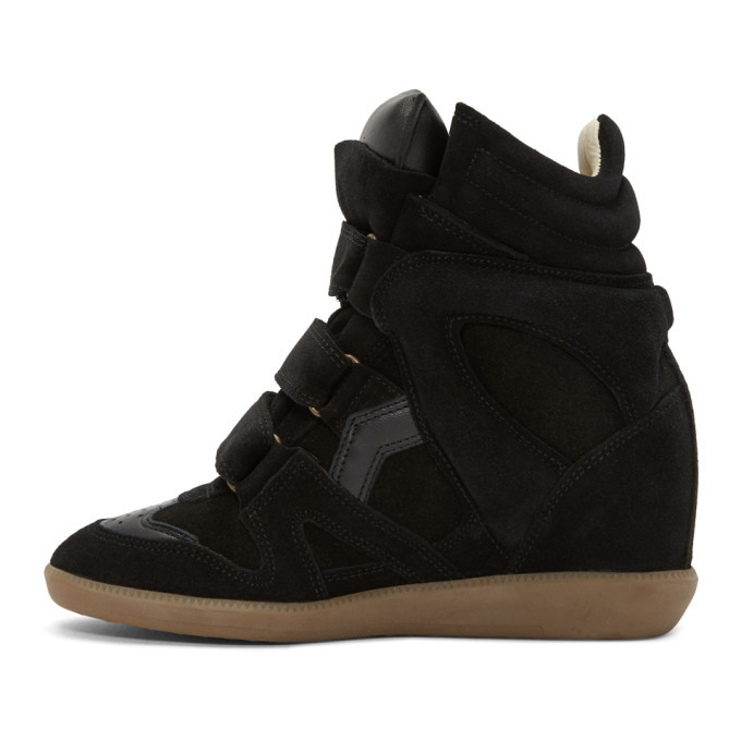 Isabel Marant Black Beckett Wedge Sneakers