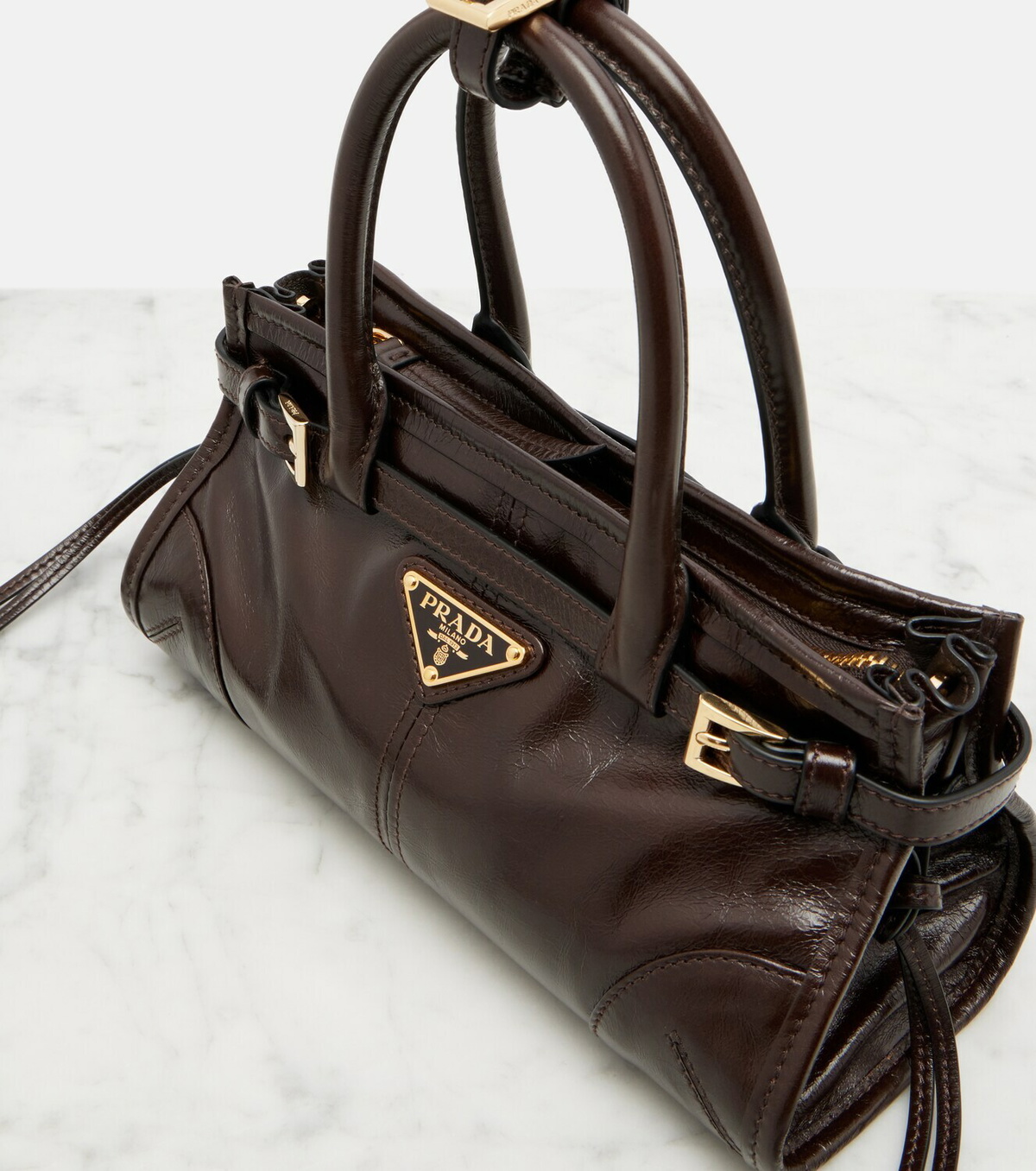 Prada Prada Bonnie Mini leather top-handle bag