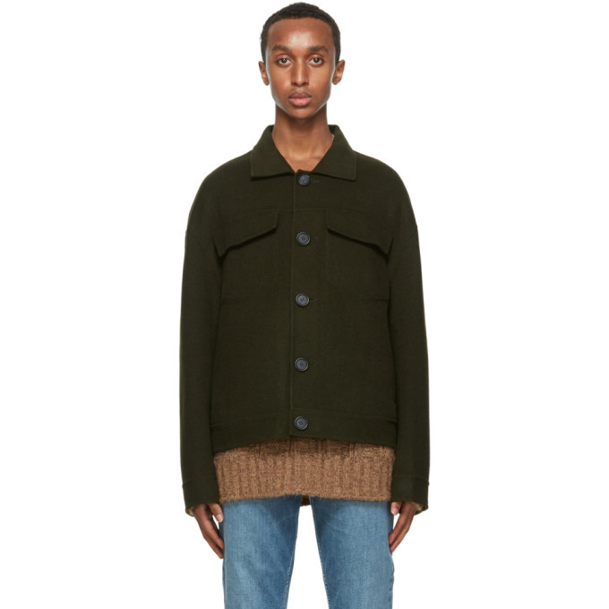 Photo: Acne Studios Green Wool Twill Jacket