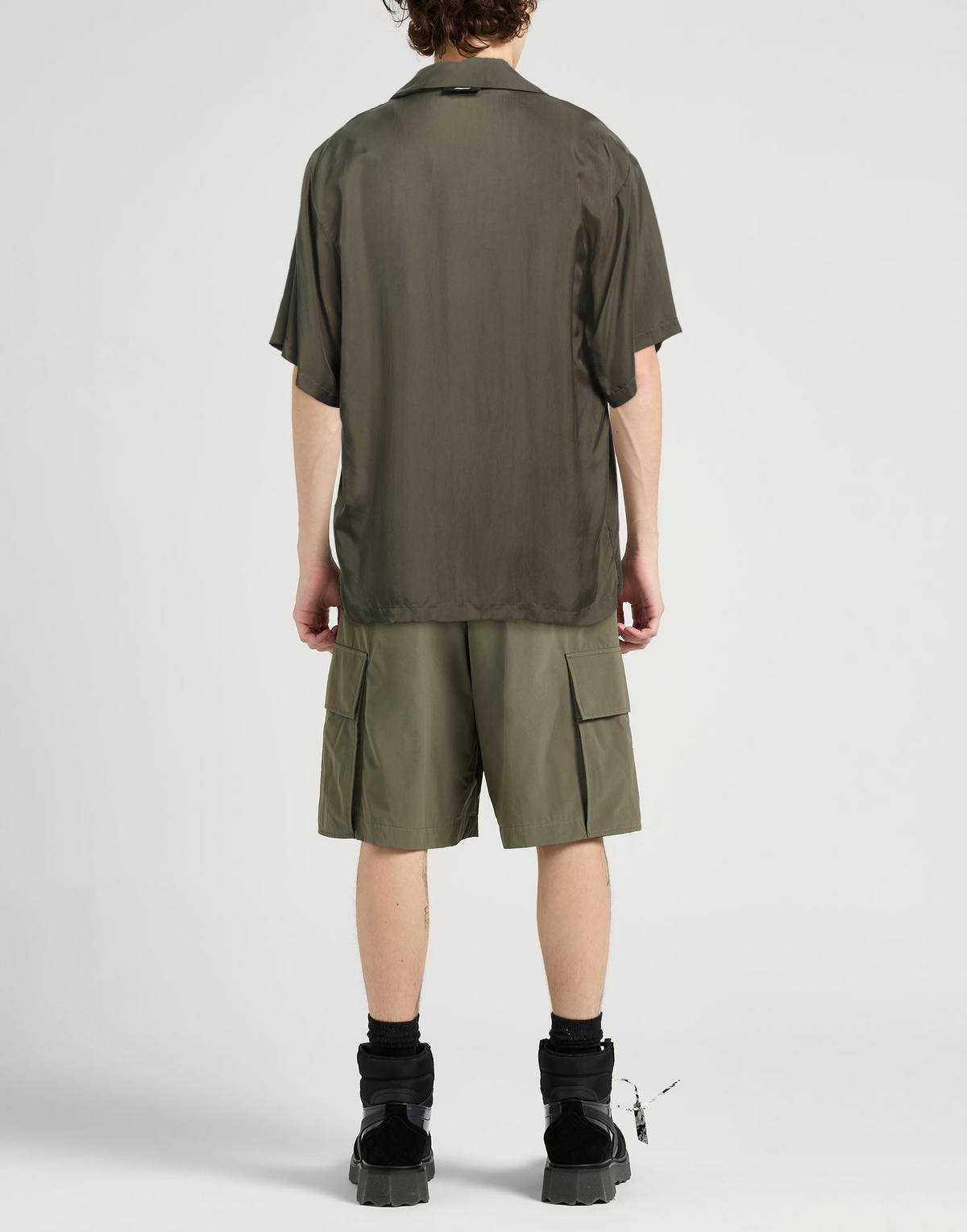 Msgm Mens Shirt Military in Green