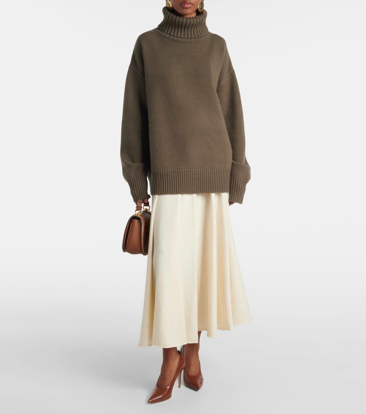 Extreme Cashmere Twirl cashmere-blend midi skirt