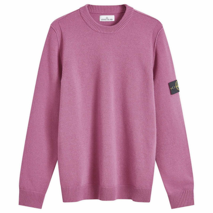 Photo: Stone Island Men's Reverse Seam Lambswool Crew Neck Jumper in Rose Quartz