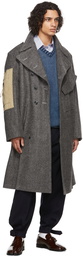 Maison Margiela Grey Wool Patched Coat