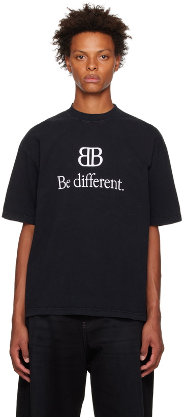 Photo: Balenciaga Black 'Be Different' T-Shirt