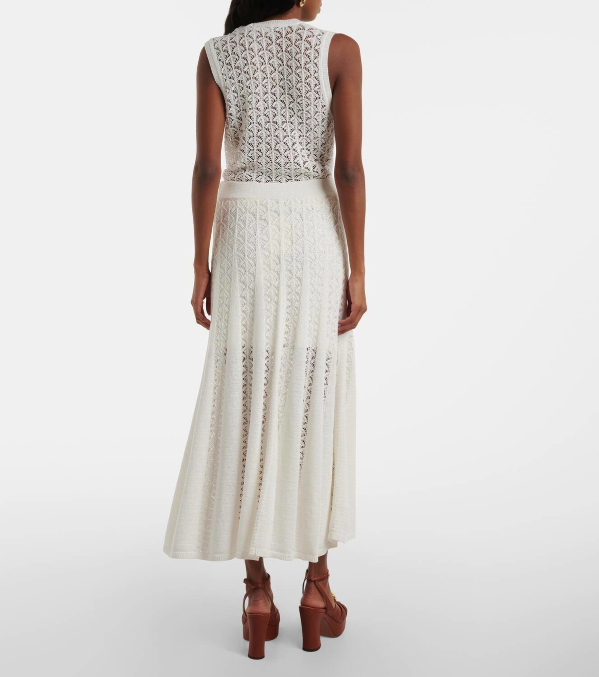 【関税込み】ZIMMERMANN Wylie' skirt ZIMMERMANN Wylie pleated open-knit cotton skirt | NET-A-PORTER
