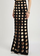 A.W.A.K.E Mode Laser-cut Cut-out Crepe Maxi Skirt Black