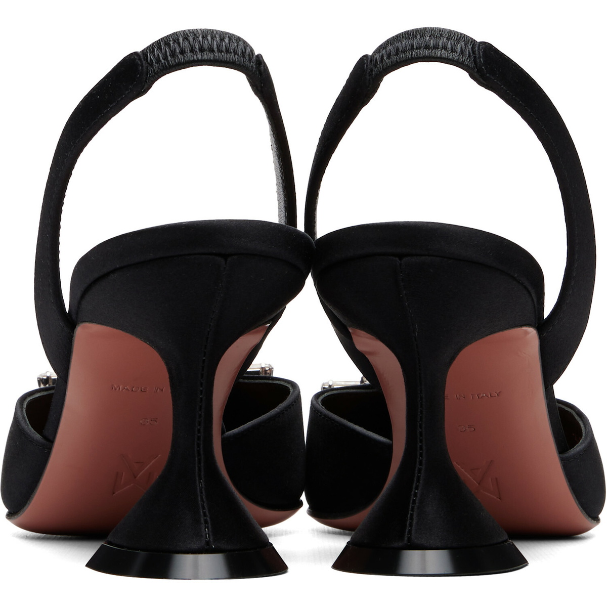 Amina Muaddi Black Begum Sling 70 Heels