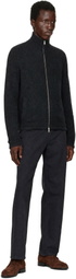 Palmes Gray Knitted Zip Sweater