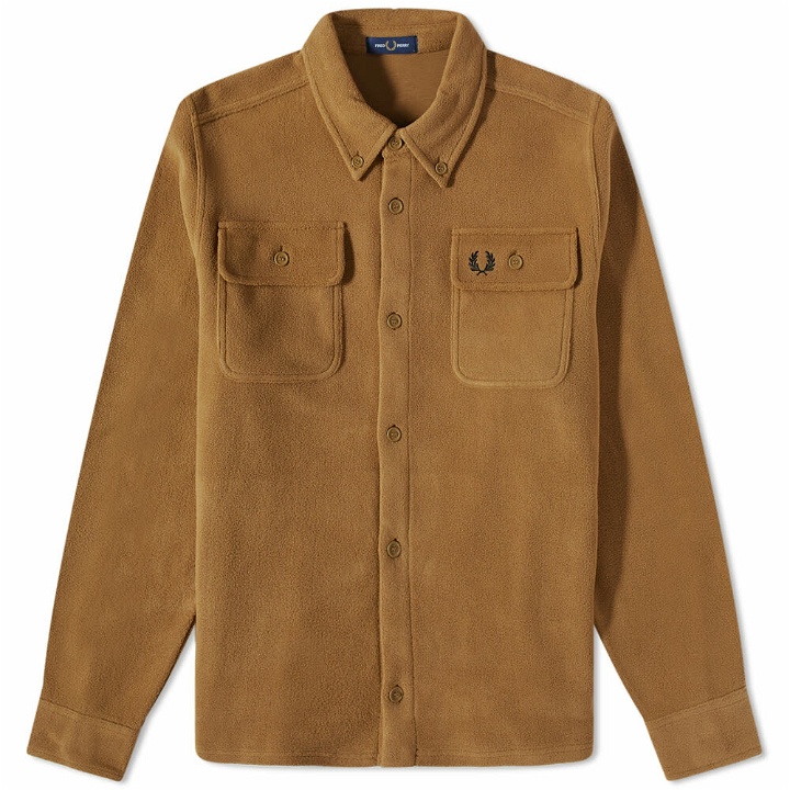 Photo: Fred Perry Authentic Men's Reverse Fleeceback Overshirt in Shaded Stone
