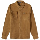 Fred Perry Authentic Men's Reverse Fleeceback Overshirt in Shaded Stone