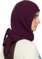 GANNI Burgundy Wool Mix Balaclava
