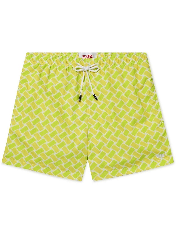 Photo: Solid & Striped - The Classic Straight-Leg Mid-Length Printed Swim Shorts - Yellow