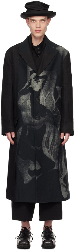 Photo: Yohji Yamamoto Black Printed Coat