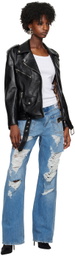 Dolce & Gabbana Black Pin-Buckle Belt Leather Jacket