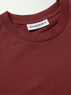 CHERRY LA - Logo-Print Cotton-Jersey T-Shirt - Burgundy