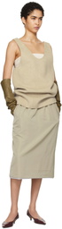 Carven Gray Pull-On Midi Skirt