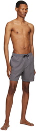 BOSS Gray Drawstring Swim Shorts