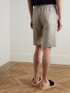 De Petrillo - Slim-Fit Straight-Leg Linen Drawstring Shorts - Neutrals