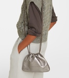 Brunello Cucinelli Monili Small metallic leather crossbody bag