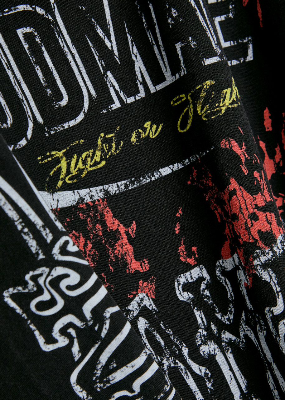 God Made Resilience Printed Cotton T-shirt Black
