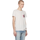 Saint Laurent Ecru Gun Rose Logo T-Shirt