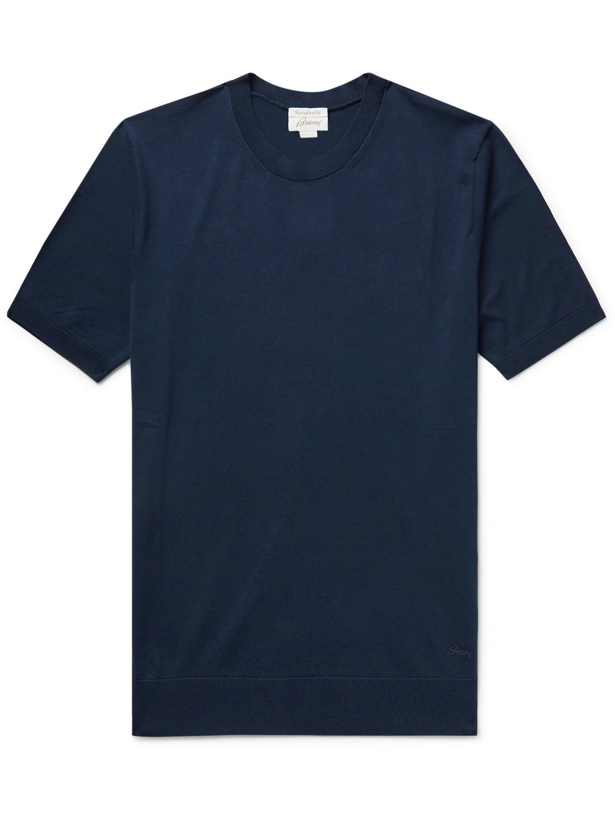 Photo: BRIONI - Cotton T-Shirt - Blue