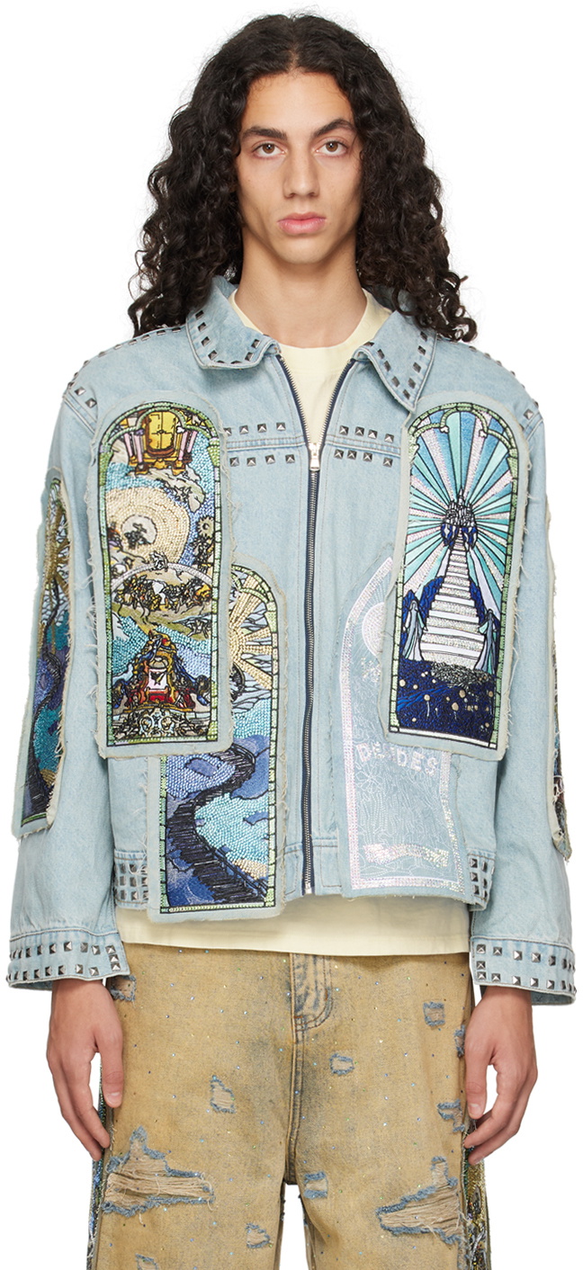 Who Decides War SSENSE Exclusive Blue Eternity Denim Jacket