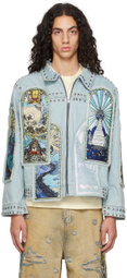 Who Decides War SSENSE Exclusive Blue Eternity Denim Jacket