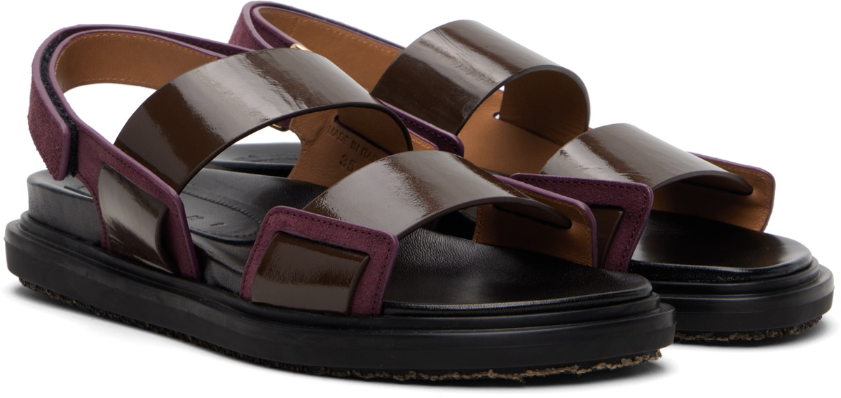 Marni Brown & Burgundy Fussbett Sandals