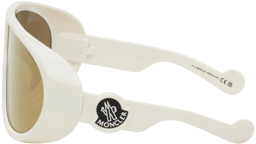Moncler Off-White Shield Sunglasses Moncler Ombrate Metal Shield Sunglasses - Bergdorf Goodman main image 4