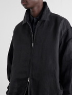 ssstein - Linen and Silk-Blend Satin Blouson Jacket - Black