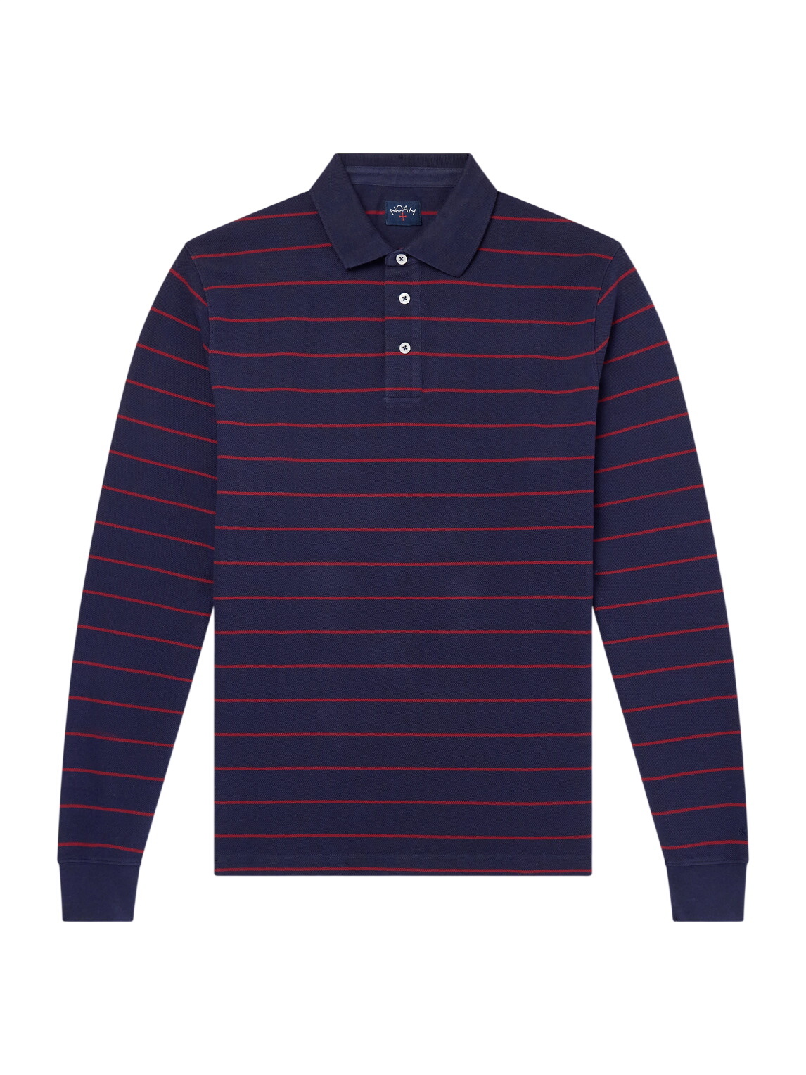 Noah Purple & Blue Striped Long Sleeve Polo Noah NYC